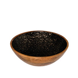 Stylepoint Bol de Madera Negro para Buffet y Exposición, Natural, Diámetro 25 cm x Alto 7,5 cm