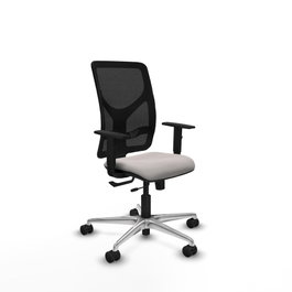 PIQUERAS Y CRESPO Silla de oficina Motilla con mecanismo Sincro/Traslack, Blanco y Negro