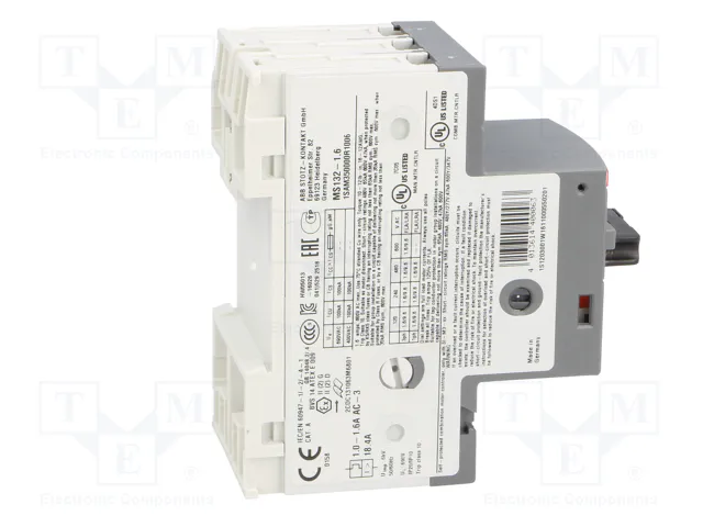 ABB MS132-1.6 Interruptor motorizado 0,55kW 208÷690VAC ABB MS132-1.6 Interruptor motorizado 0,55kW 208÷690VAC