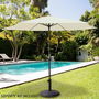 Color Baby Parasol Terraza 270 cm con Chimenea y Mástil de Aluminio 3,8 cm Color Crema