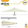 Color Baby Parasol Terraza 270 cm con Chimenea y Mástil de Aluminio 3,8 cm Color Crema