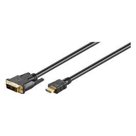 Goobay 51579 Cable HDMI a DVI-D Macho 1m - Compatible 1080p - Conectores Chapados en Oro