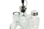 DKD Home Decor Aceitera Vinagrera Set de 4 Transparente Cristal Metal 6x23x22.5cm 300ml