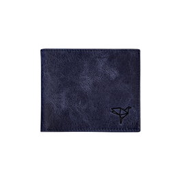 Zoozie Bags Cartera de Hombre 100% Piel Genuina Azul Oscuro 11x2x9 cm