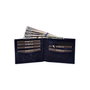 Zoozie Bags Cartera de Hombre 100% Piel Genuina Azul Oscuro 11x2x9 cm