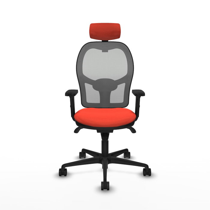 PIQUERAS Y CRESPO Silla de oficina Jorquera con mecanismo Sincro, Tela Naranja oscuro y Malla Gris PIQUERAS Y CRESPO Silla de oficina Jorquera con mecanismo Sincro, Tela Naranja oscuro y Malla Gris