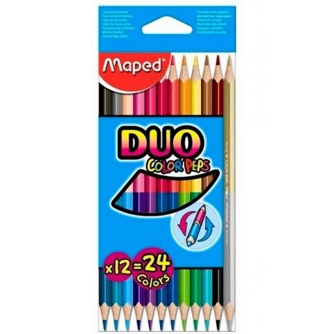 Maped Lápices De Colores Duo Color´Peps Bicolor Surtidos Estuche De 12 Unidades Maped Lápices De Colores Duo Color´Peps Bicolor Surtidos Estuche De 12 Unidades