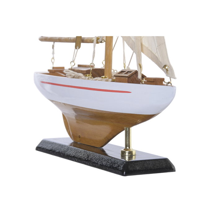 DKD Home Decor Barco de Madera Blanco y Marrón 25x7x36 cm