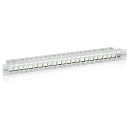 EQUIP Patchpanel Cat6 24 Puertos 1U Montaje en Rack 19" FTP Keystone Gris, Equip 767124