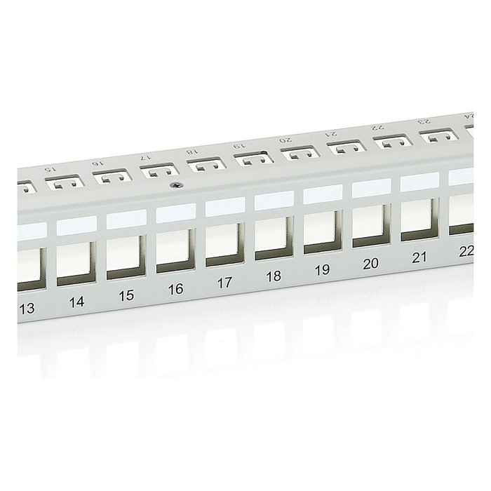 EQUIP Patchpanel Cat6 24 Puertos 1U Montaje en Rack 19" FTP Keystone Gris, Equip 767124