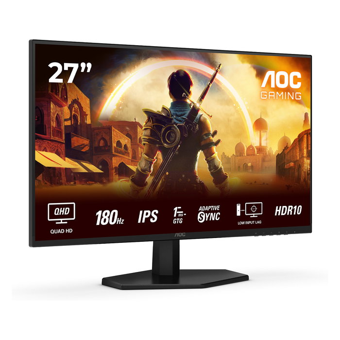 AOC Q27G42XE Monitor Gaming 68.58 cm (27 Pulgadas) QHD 2560x1440, 1 ms, HDMI, DisplayPort, Negro