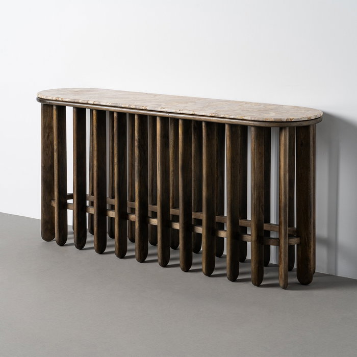 Consola Madera-Mármol Salón 160 X 40 X 76 cm
