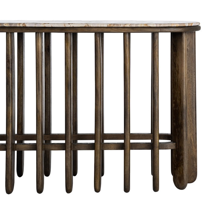 Consola Madera-Mármol Salón 160 X 40 X 76 cm