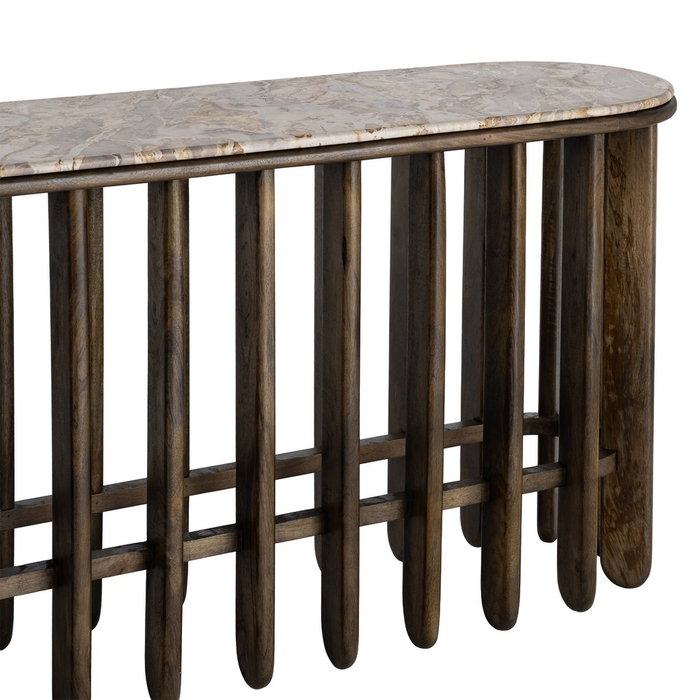 Consola Madera-Mármol Salón 160 X 40 X 76 cm