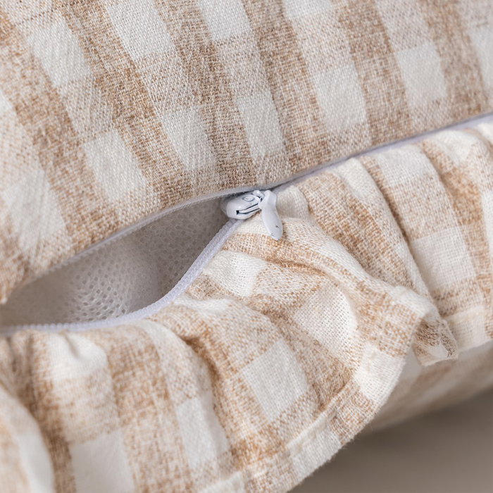 Cojín Cuadros Beige Algodón 50 X 30 cm (Set de 2) Cojín Cuadros Beige Algodón 50 X 30 cm (Set de 2)