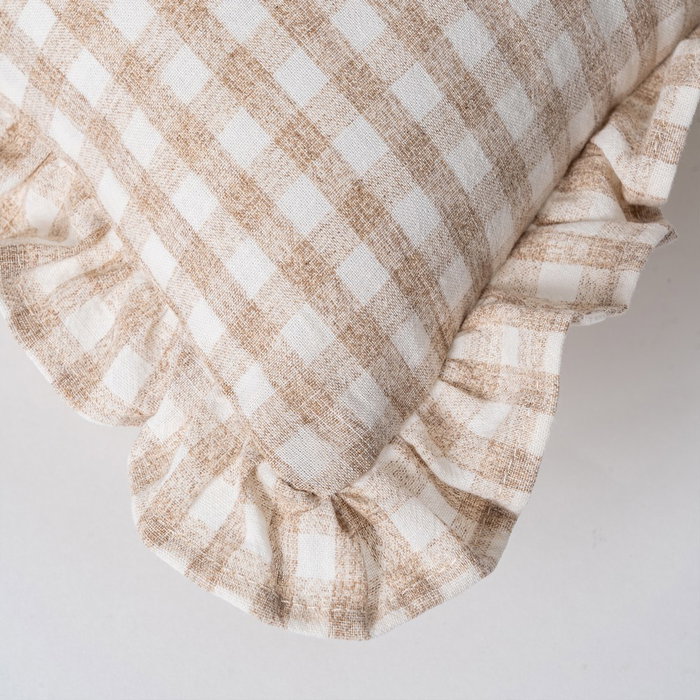 Cojín Cuadros Beige Algodón 50 X 30 cm (Set de 2) Cojín Cuadros Beige Algodón 50 X 30 cm (Set de 2)