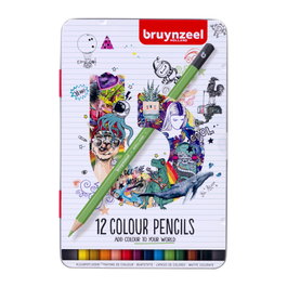 Bruynzeel Estuche metálico de lápices de colores de 12 unidades