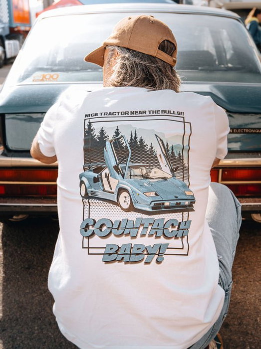 Camiseta de Manga Corta Hombre RADIKAL Nice Tractor Near the Bull XL Blanco