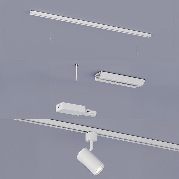 Philips Zilo Easylink - Foco GU10 Orientable para Riel 3 Cables, Compatible con Bombillas LED Inteligentes/Clásicas, Aluminio, Blanco, 220-240V, Ø55x138mm