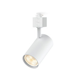 Philips Zilo Easylink - Foco GU10 Orientable para Riel 3 Cables, Compatible con Bombillas LED Inteligentes/Clásicas, Aluminio, Blanco, 220-240V, Ø55x138mm