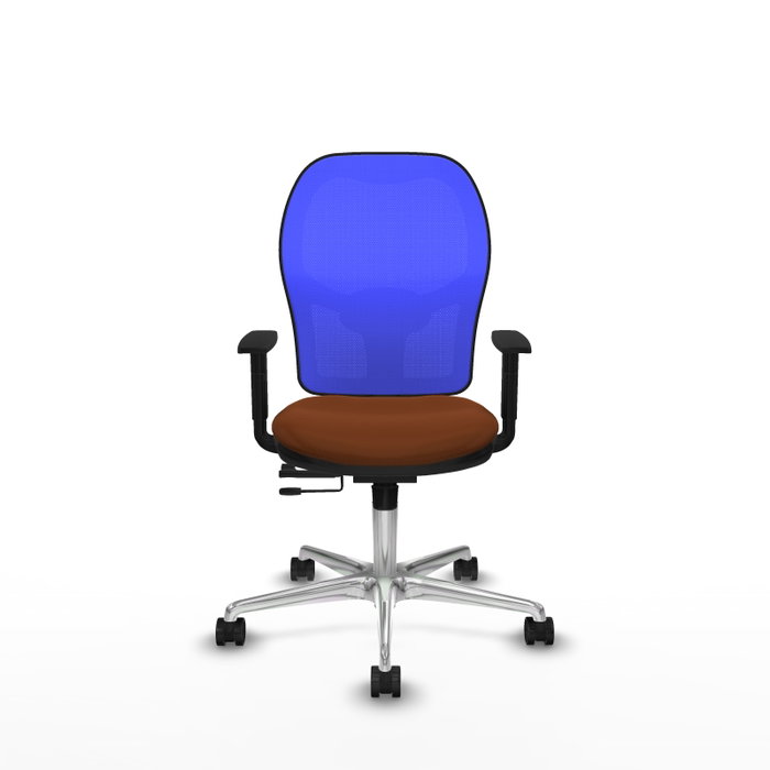 PIQUERAS Y CRESPO Silla de oficina Jorquera con mecanismo Sincro/Traslack, Marrón y Azul PIQUERAS Y CRESPO Silla de oficina Jorquera con mecanismo Sincro/Traslack, Marrón y Azul