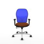 PIQUERAS Y CRESPO Silla de oficina Jorquera con mecanismo Sincro/Traslack, Marrón y Azul