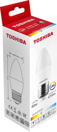 TOSHIBA C37 Bombilla LED, E27 4.7W 4000K Luz Neutra, Bajo Consumo y Larga Duración