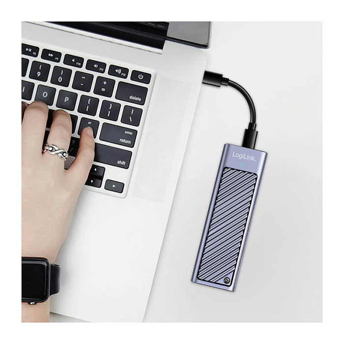 LogiLink Carcasa para SSD USB 3.2 Gen2x2 (20Gbps) USB-C a PCIe NVMe/SATA