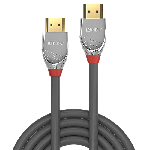 Lindy 37870 Cromo Line Cable HDMI 2.0 de 0,5 m Negro y Plata
