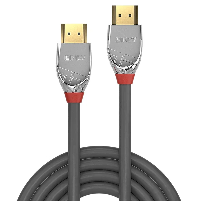Lindy 37870 Cromo Line Cable HDMI 2.0 de 0,5 m Negro y Plata