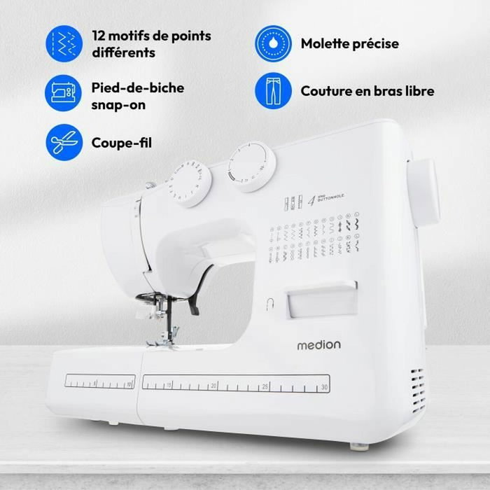 Medion SM 60 Rosa - Máquina de coser de 24 puntadas