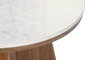 DKD Home Decor Mesa de Centro de Acacia y Mármol 70x70x43 Blanco y Marrón