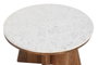 DKD Home Decor Mesa de Centro de Acacia y Mármol 70x70x43 Blanco y Marrón