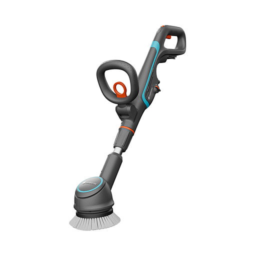 Gardena 14840-55 Akku-Multi-Rein AquaBrush Compa 02 P4A - Cepillo a presión inalámbrico de batería 18V, color Verde/Gris/Naranja, 163x955 mm