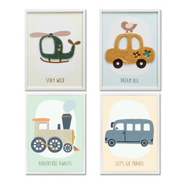 DKD Home Decor Cuadro Lienzo Vehículos 30x1,8x40 surtido de 4 unidades
