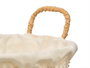 KINVARA Cesta Redonda de Metal y Tela Beige