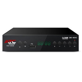 ATC Receptor TDT ATC205 HD 1080p H.265 con USB para Grabación, EPG 7 Días, Timeshift, Control Remoto, Plug & Play, Negro
