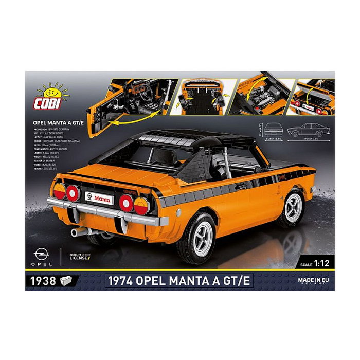 COBI Set de Construcción Opel Manta A GT/E 1974 de Bloques - 1938 Piezas - Escala 1:12 COBI Set de Construcción Opel Manta A GT/E 1974 de Bloques - 1938 Piezas - Escala 1:12