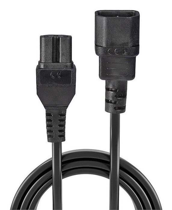 Lindy Cable de Alimentación IEC C14 a IEC C15 'Hot Condition' de 2m, Negro