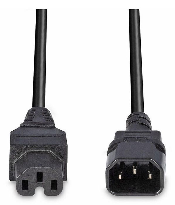 Lindy Cable de Alimentación IEC C14 a IEC C15 'Hot Condition' de 2m, Negro