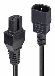 Lindy Cable de Alimentación IEC C14 a IEC C15 'Hot Condition' de 2m, Negro