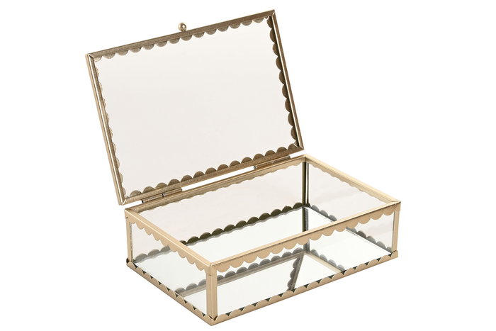 DKD Home Decor Joyero Dorado Cristal y Metal 11 x 5 x 15 cm (4 Unidades)