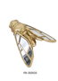 DKD Home Decor Figura de Mosca en Resina y Cristal Dorado
