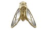 DKD Home Decor Figura de Mosca en Resina y Cristal Dorado