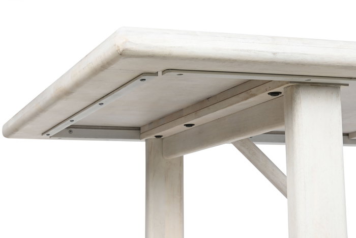 DKD Home Decor Mesa Comedor Moderno Blanco 213.4 x 96.5 x 76.2 cm Mango