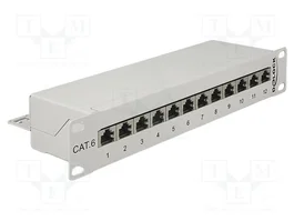 DeLOCK Patch panel Cat.6 12 puertos 10 pulgadas 1U