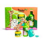 Tresky & Friends Estuche Limpieza Mascota Kit 4 Piezas Champú Té Verde Bálsamo Manzanilla Cepillo Juguete Hueso