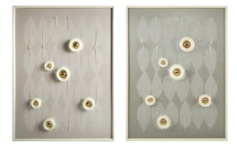 DKD Home Decor Cuadro Lienzo Hojas Nidos 3D Set de 2 unidades