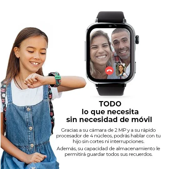 Savefamily SaveWatch Plus 2 con pantalla AMOLED y correa de tela negra Savefamily SaveWatch Plus 2 con pantalla AMOLED y correa de tela negra