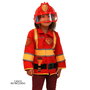 DEQUBE Disfraz Bombero Unisex Unitalla 3-7 Años Juego Simbólico Creatividad Imaginación Alta Calidad Detalles Escudos Serigrafiados Botones Relieves Reflectantes Velcros